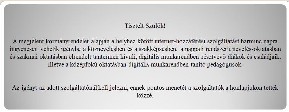 internet hozzáférés